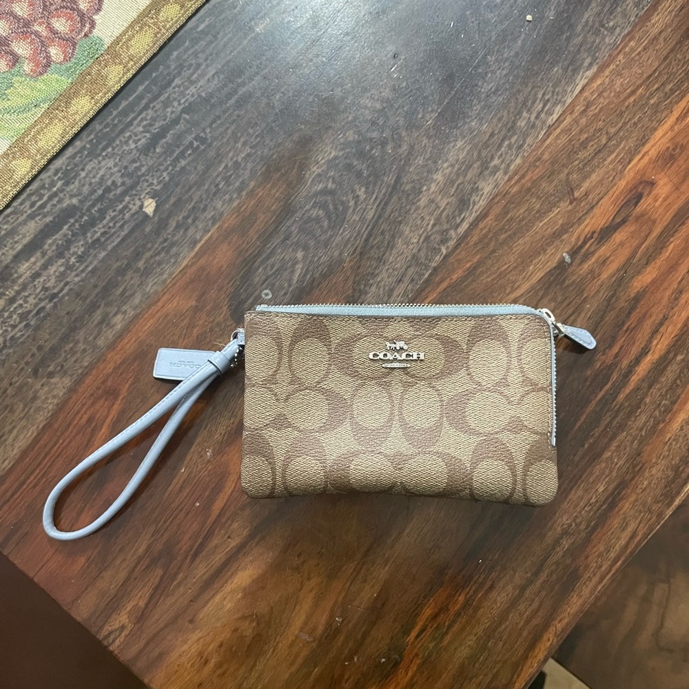 Coach double zip wristlet